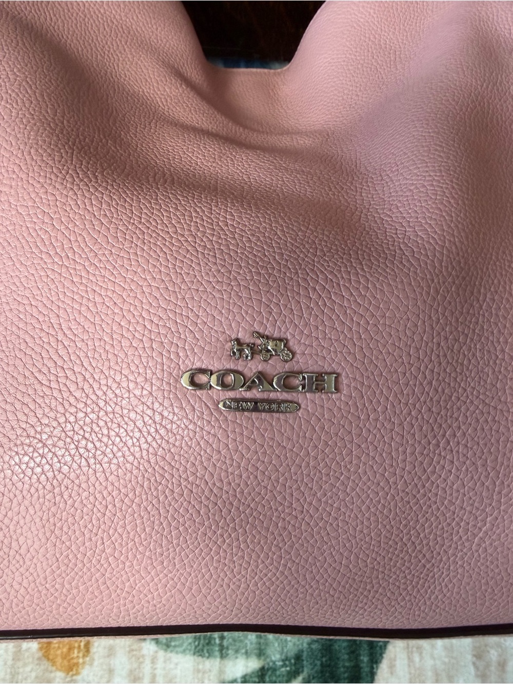 Coach Edie Pebbled Pink Leather Carryall Shoulder Hobo Purse Bag - Picture 8 of 16